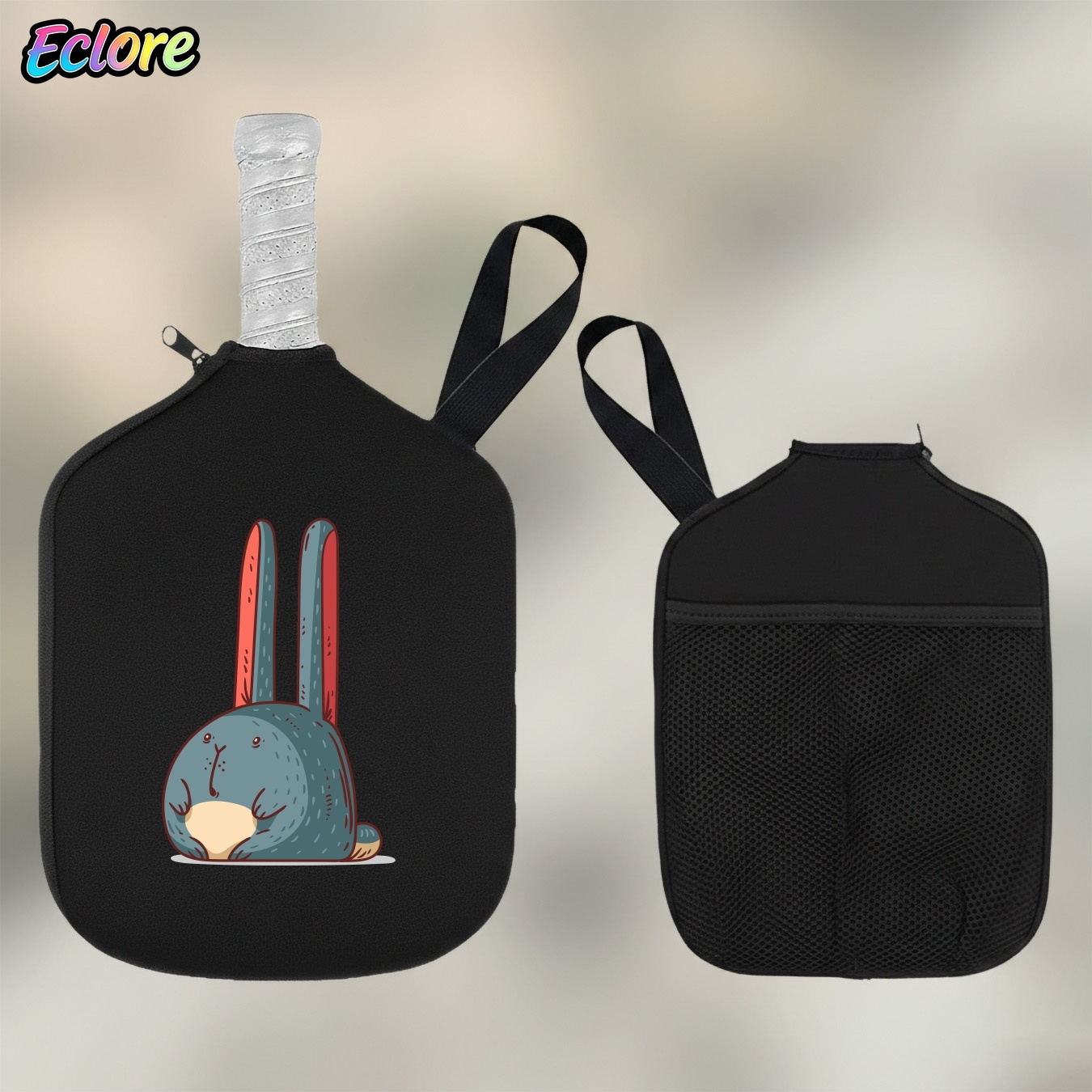 Racket Cover Bag - حقيبة مضرب بيكلبول بتصميم أرنب لطيف،