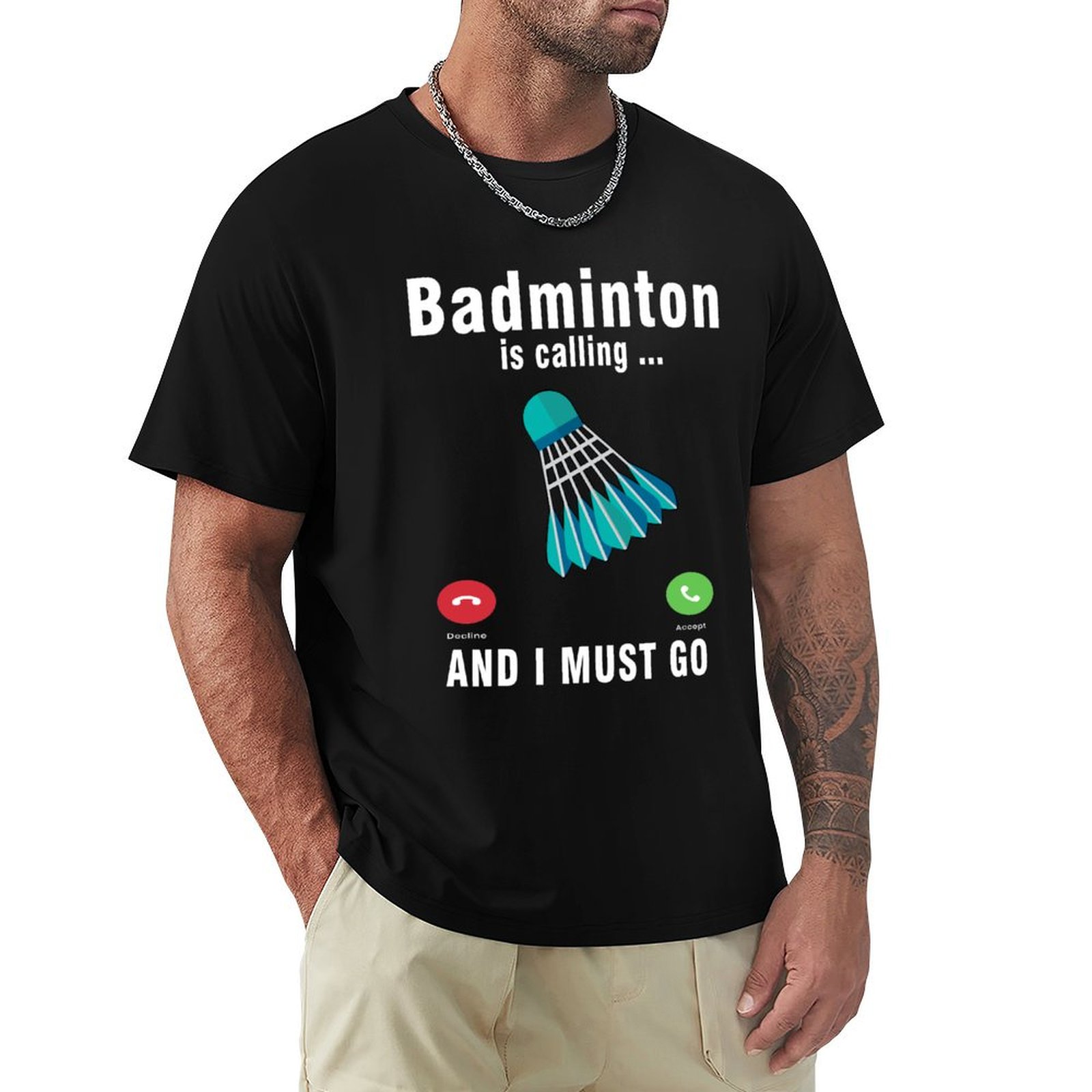 تي شيرت بأكمام قصيرة مقاوم للر - مراجعة Badminton Is Calling وسعره