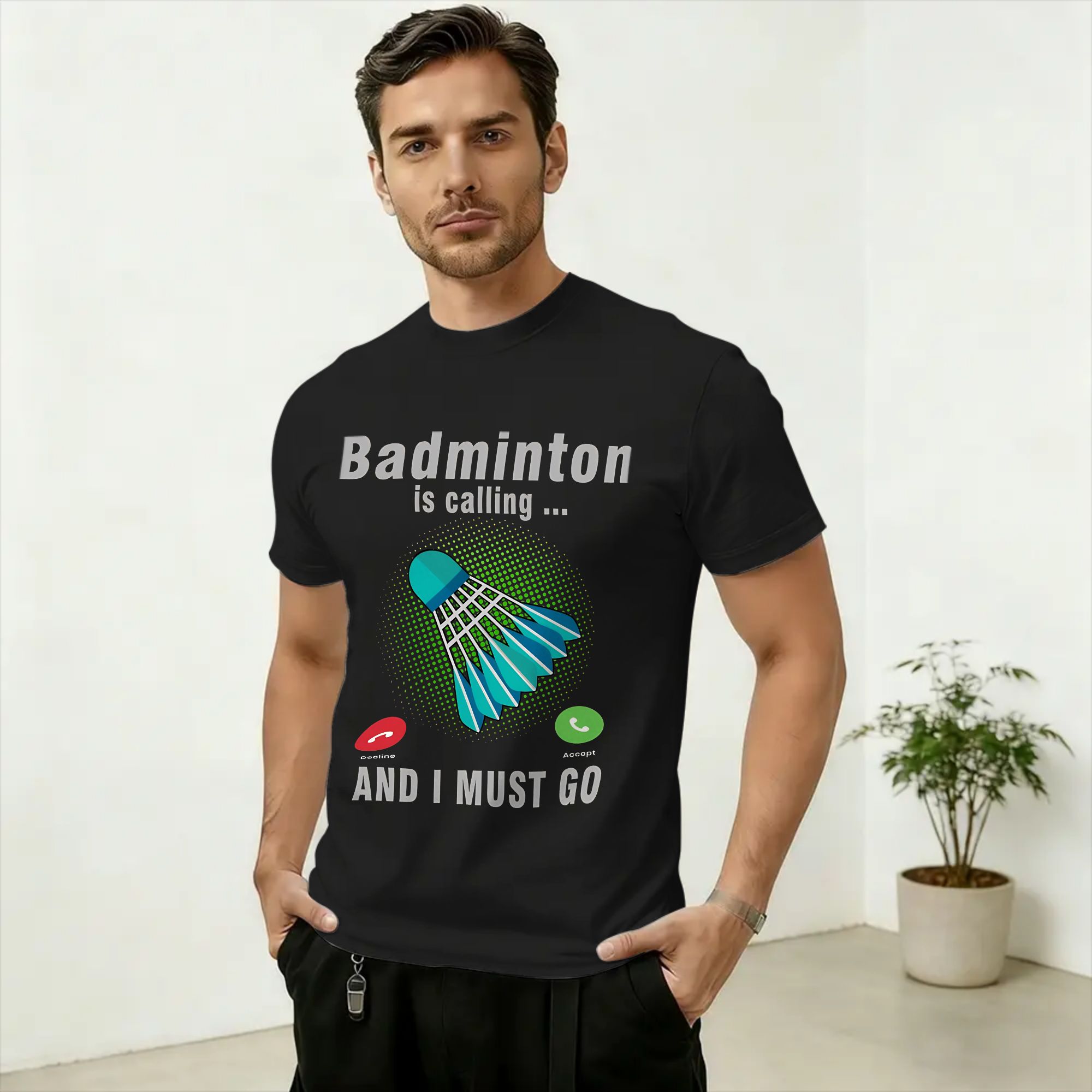 تي شيرت رجالي رائع من القطن بن - مراجعة Badminton Is Calling وسعره